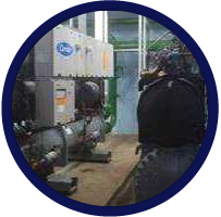 Instalações de chiller com compressor parafuso